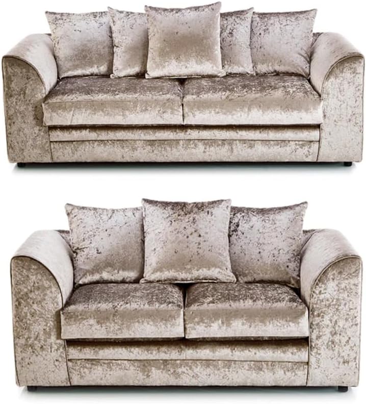 Dylan Crush Velvet L Shape 4, 5 Seater Corner Sofa (Mink)