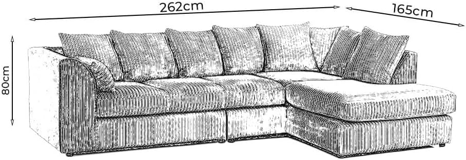 Dylan Crush Velvet L Shape 4, 5 Seater Corner Sofa (Mink)