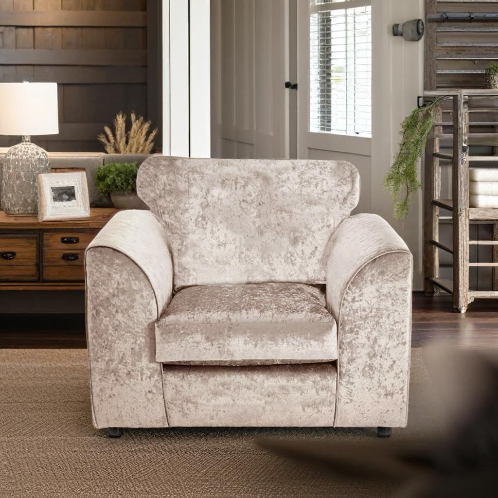 Dylan Crush Velvet L Shape 4, 5 Seater Corner Sofa (Mink)