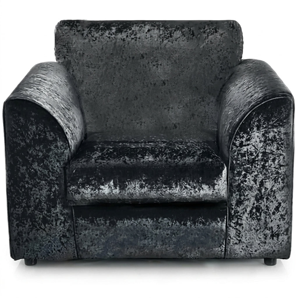 Dylan Crush Velvet L Shape 4, 5 Seater Corner Sofa (Black)