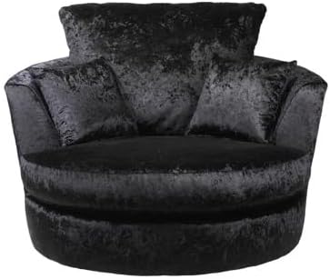 Dylan Crush Velvet L Shape 4, 5 Seater Corner Sofa (Black)