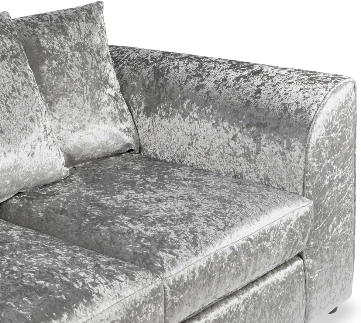 Dylan Crush Velvet L Shape 4, 5 Seater Corner Sofa (Silver)