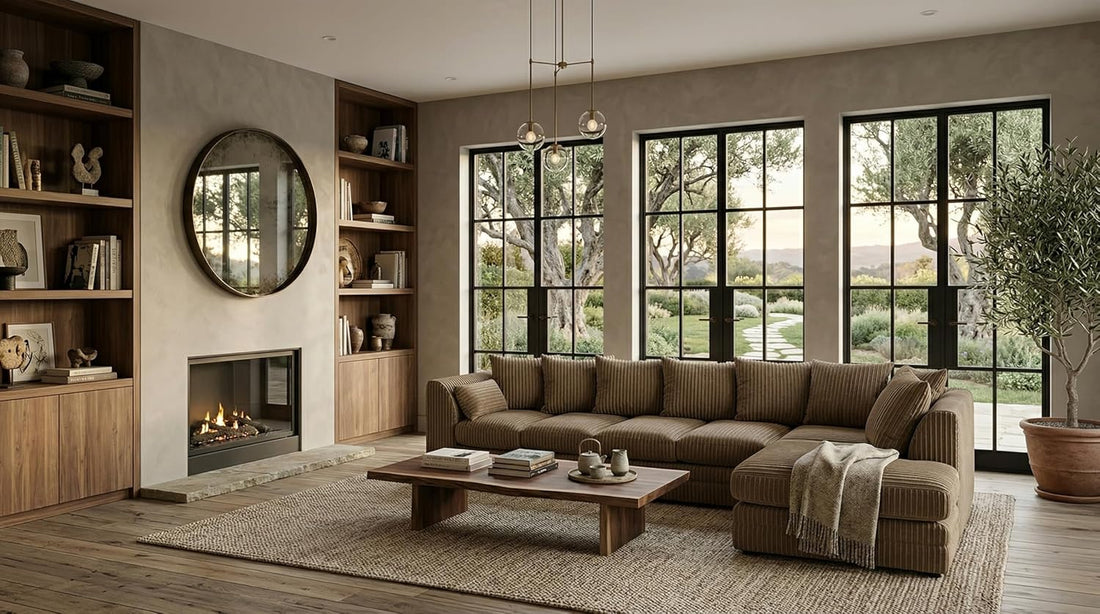 Dylan Jumbo Cord L Shape 5, 6 Seater Left and Right Corner Sofa (mink)