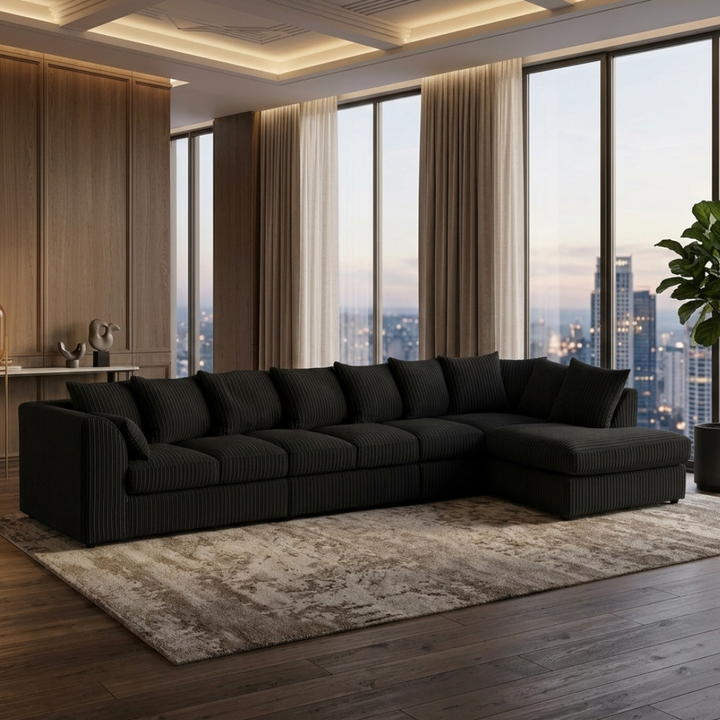 Dylan Jumbo Cord L Shape 7 Seater Left and Right Hand Corner Sofa