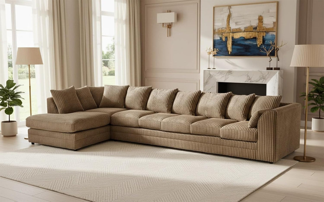 Dylan Jumbo Cord L Shape 7 Seater Left and Right Hand Corner Sofa