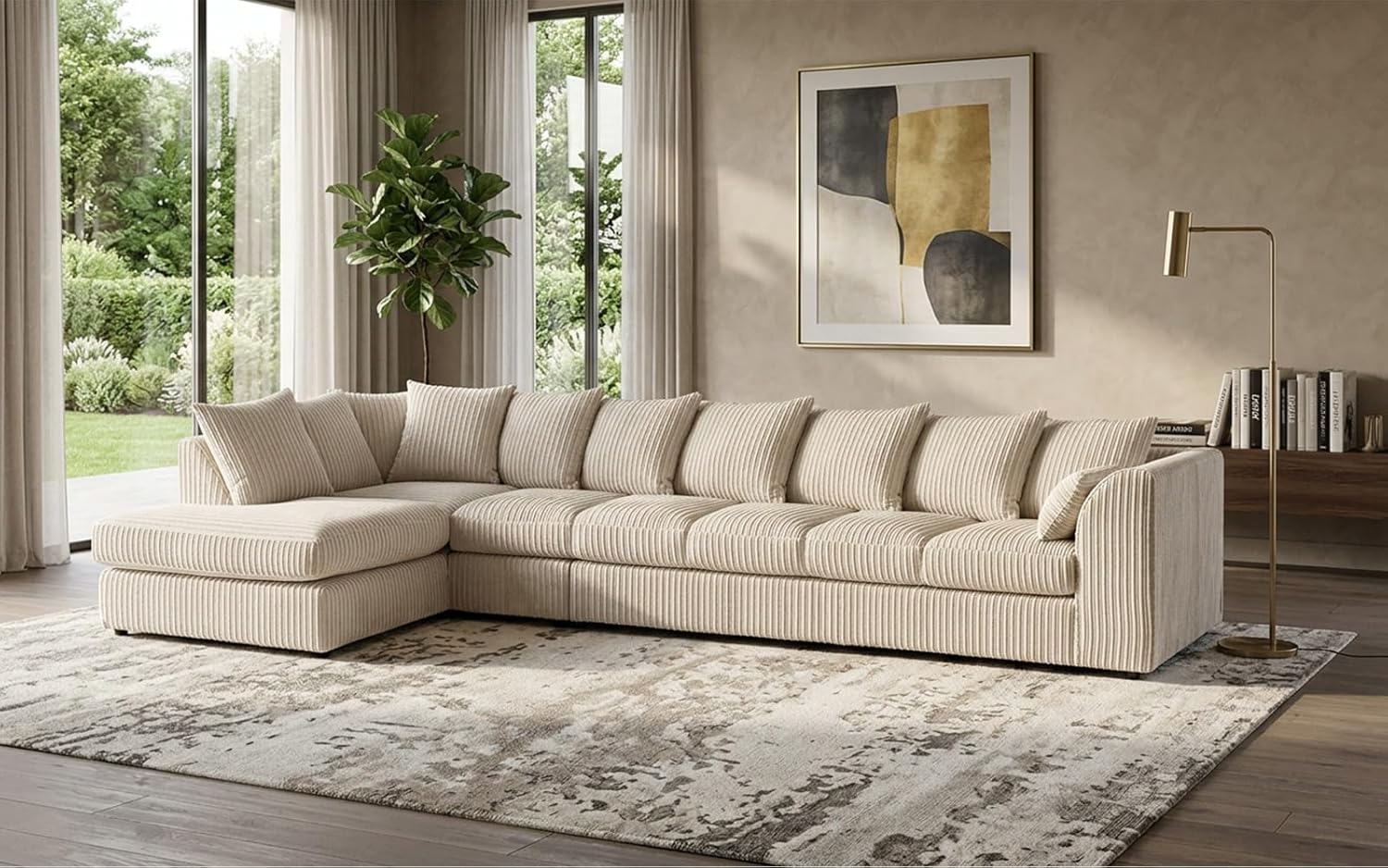 Dylan Jumbo Cord L Shape 7 Seater Left and Right Hand Corner Sofa