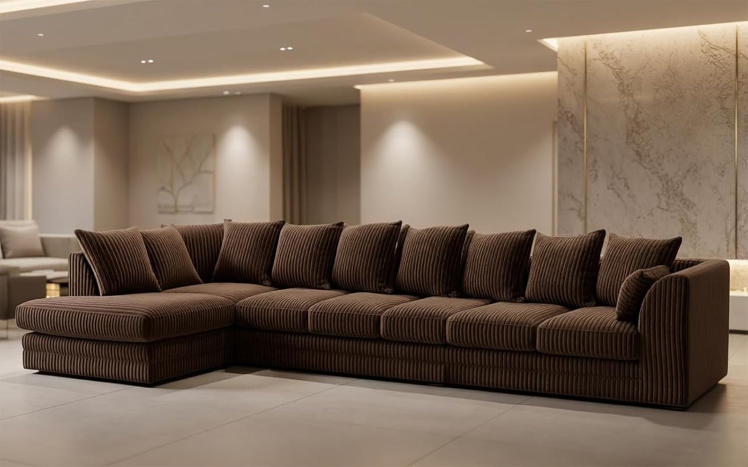 Dylan Jumbo Cord L Shape 7 Seater Left and Right Hand Corner Sofa