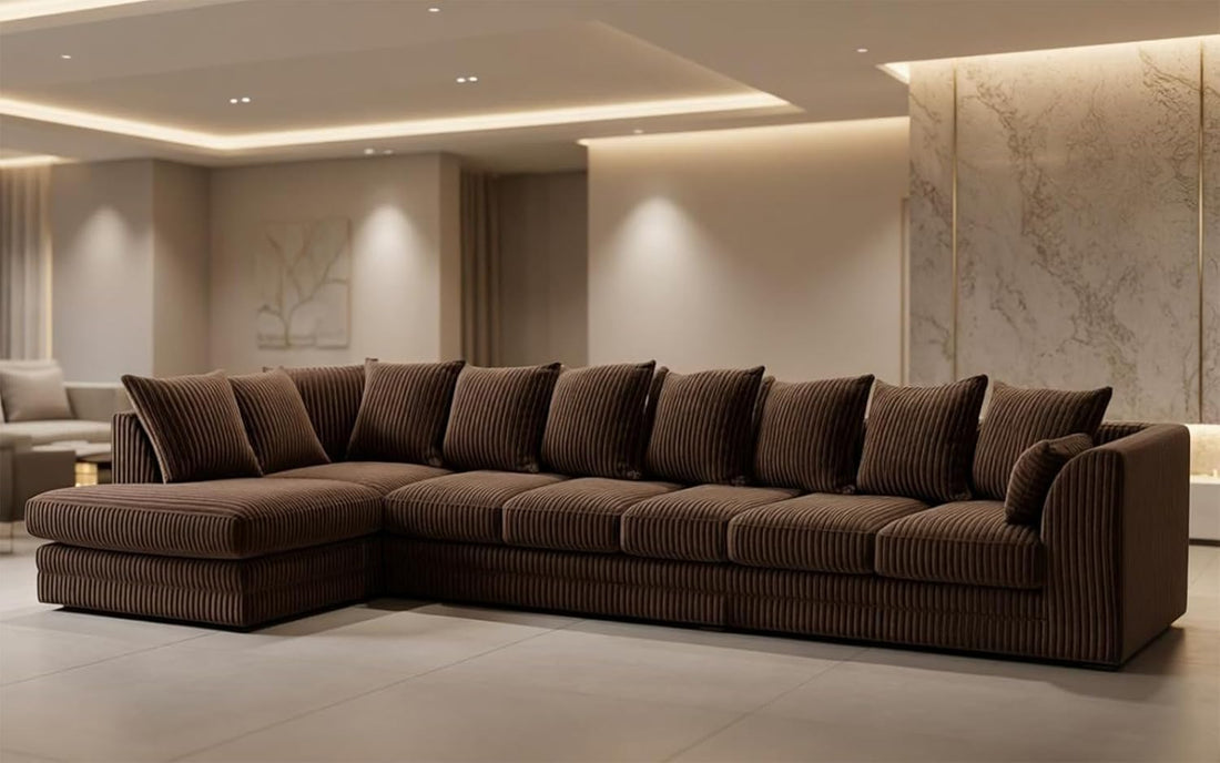 Dylan Jumbo Cord L Shape 7 Seater Left and Right Hand Corner Sofa