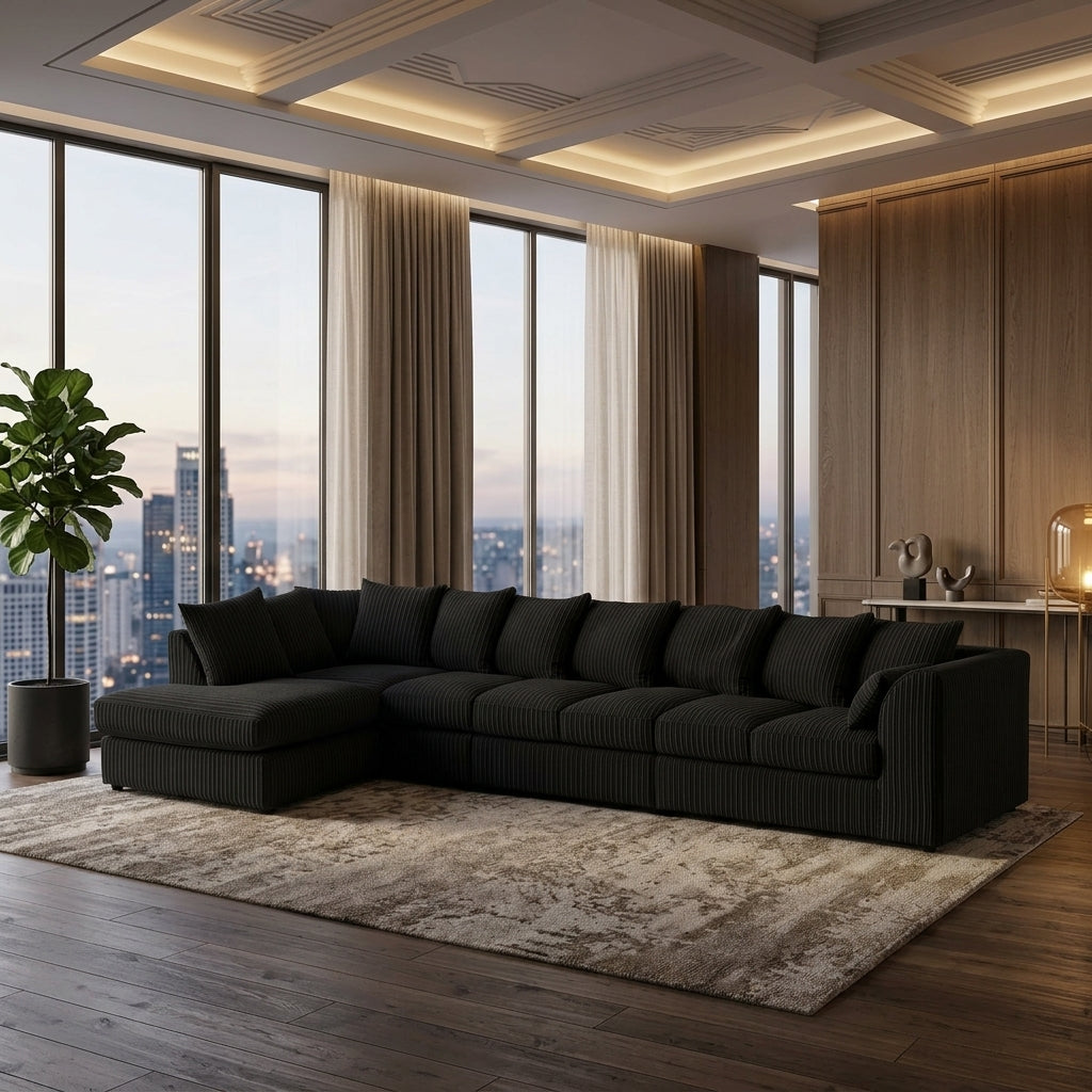 Dylan Jumbo Cord L Shape 7 Seater Left and Right Hand Corner Sofa