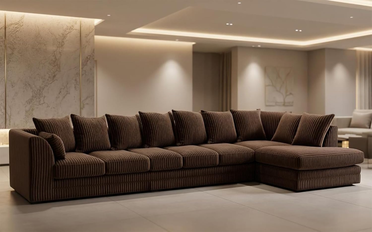 Dylan Jumbo Cord L Shape 7 Seater Left and Right Hand Corner Sofa
