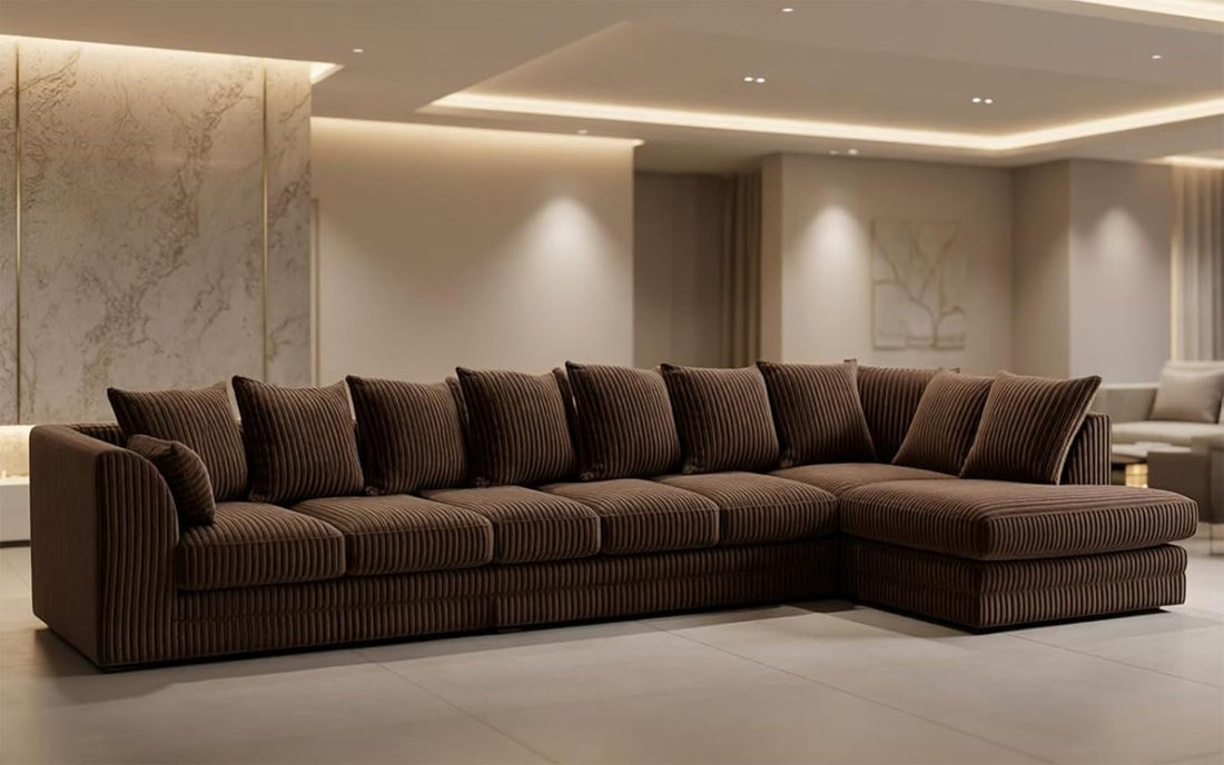 Dylan Jumbo Cord L Shape 7 Seater Left and Right Hand Corner Sofa