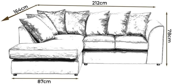 Dylan jumbo cord L shape 4 seater sofa