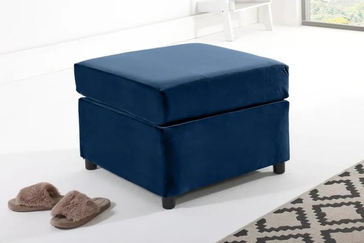 Dylan Plush Velvet L Shape 4 Seater Corner Sofa (Blue)