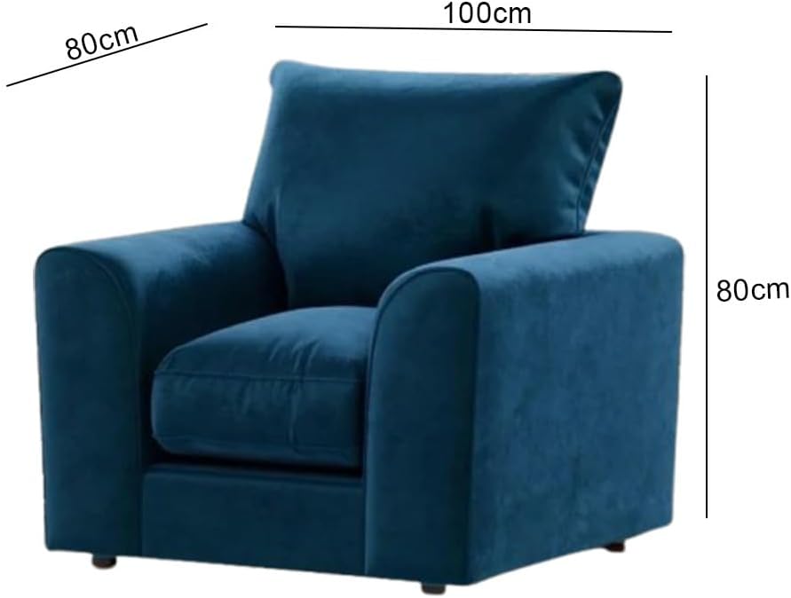 Dylan Plush Velvet L Shape 4 Seater Corner Sofa (Blue)