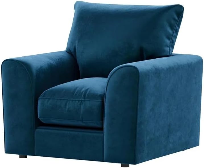 Dylan Plush Velvet L Shape 4 Seater Corner Sofa (Blue)