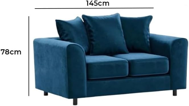 Dylan Plush Velvet L Shape 4 Seater Corner Sofa (Blue)