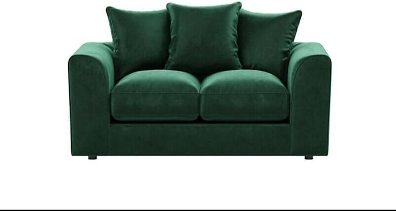 Dylan Plush Velvet L Shape 4 Seater Corner Sofa (Green)