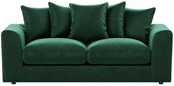 Dylan Plush Velvet L Shape 4 Seater Corner Sofa (Green)
