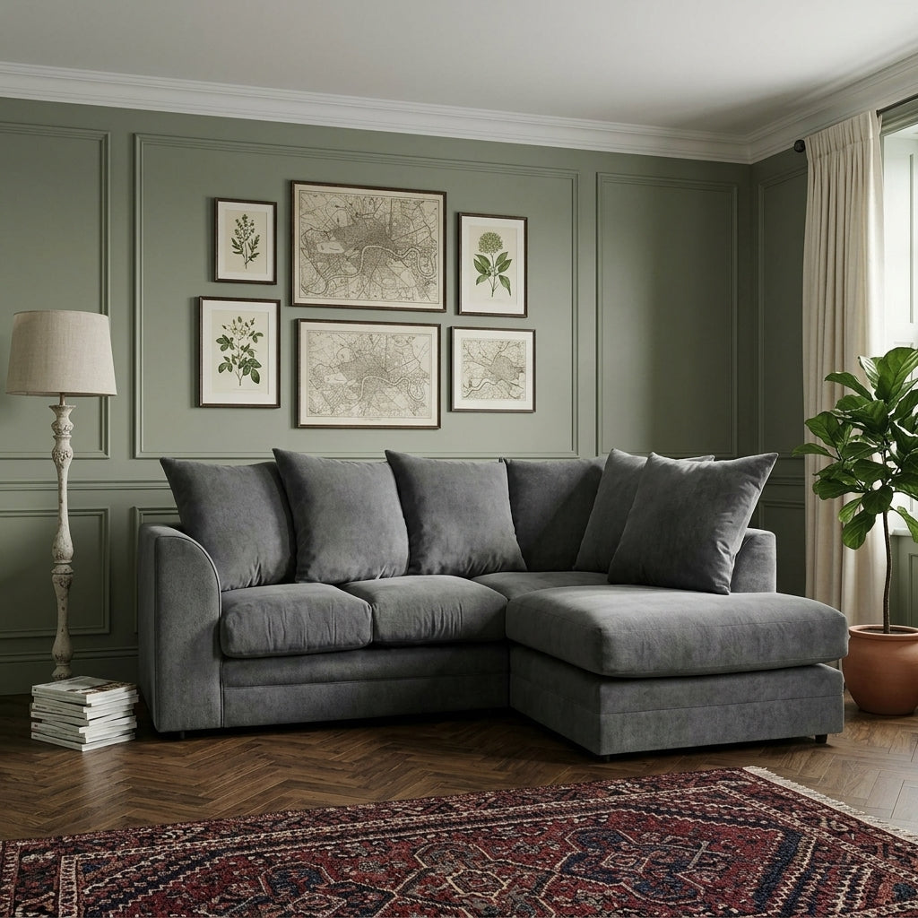 Dylan Kingstone Grey L shape 4 seater Corner sofa