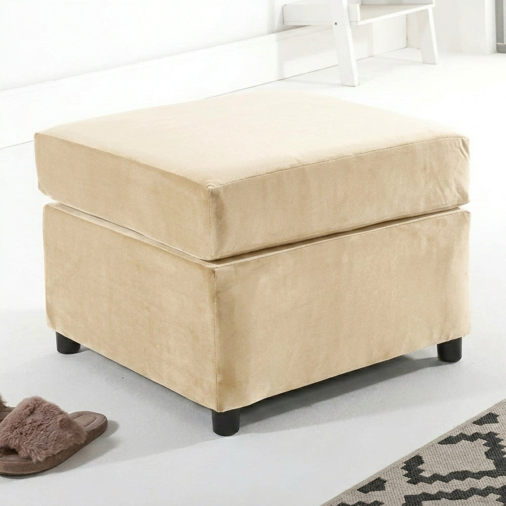 Dylan Plush Velvet L Shape 4 Seater Corner Sofa (Mink)