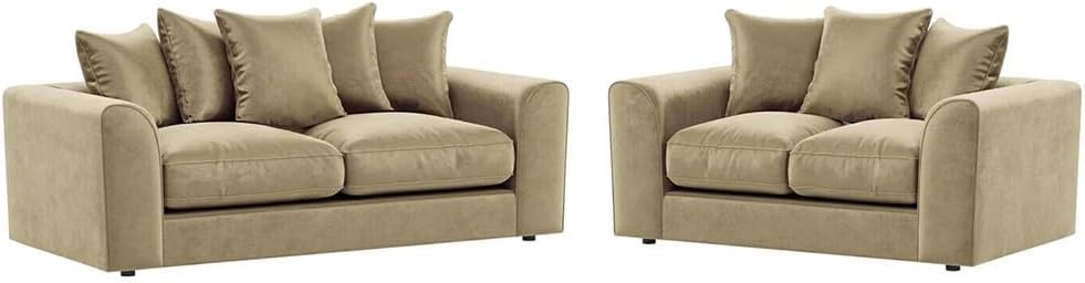 Dylan Plush Velvet L Shape 4 Seater Corner Sofa (Mink)