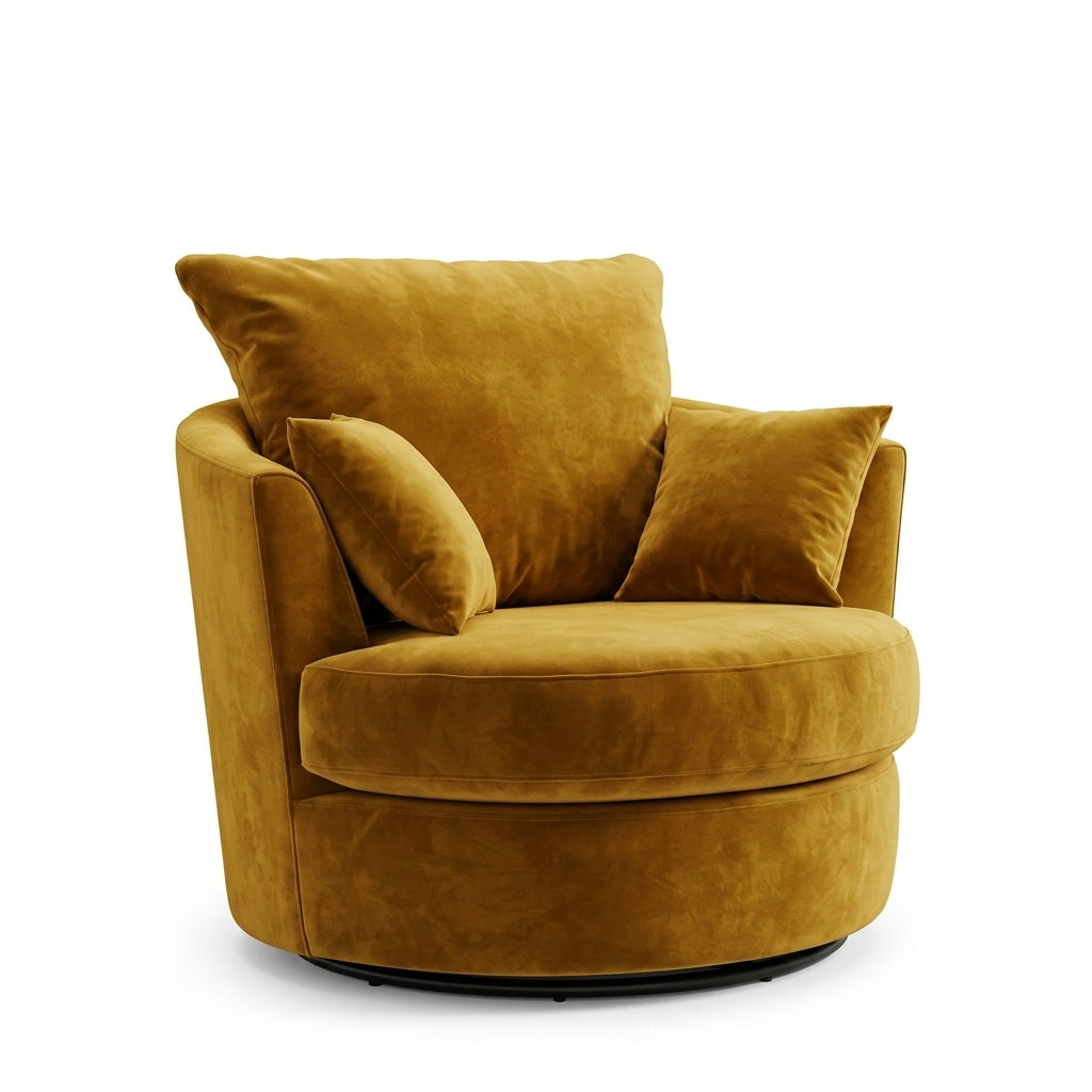 Dylan Plush Velvet L Shape 4 Seater Corner Sofa (Mustard)