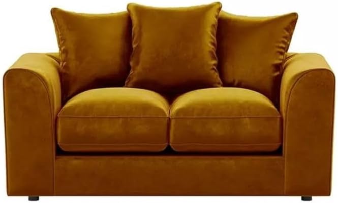 Dylan Plush Velvet L Shape 4 Seater Corner Sofa (Mustard)
