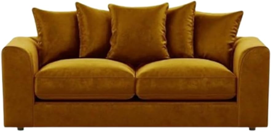 Dylan Plush Velvet L Shape 4 Seater Corner Sofa (Mustard)