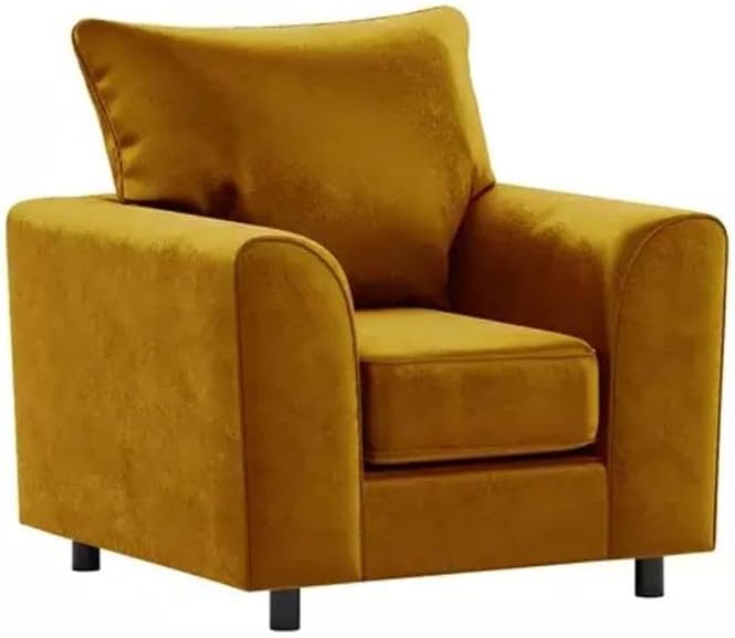 Dylan Plush Velvet L Shape 4 Seater Corner Sofa (Mustard)