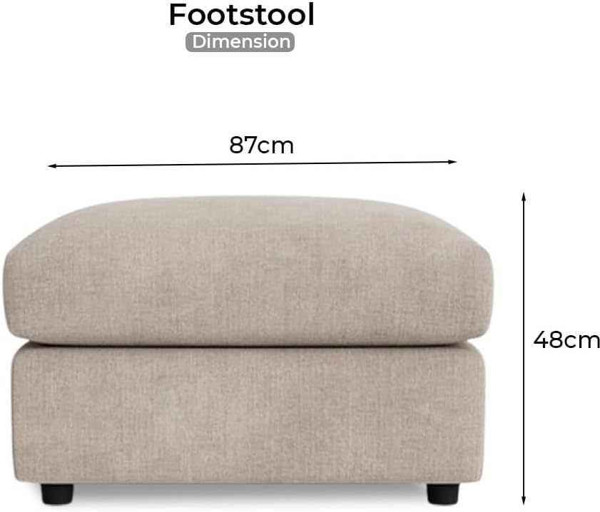 Dylan dual arm 5 seater 2c2 Alaska Corner Sofa+Footstool (Cream)