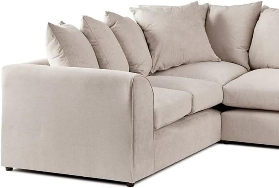 Dylan dual arm 5 seater 2c2 Alaska Corner Sofa+Footstool (Cream)