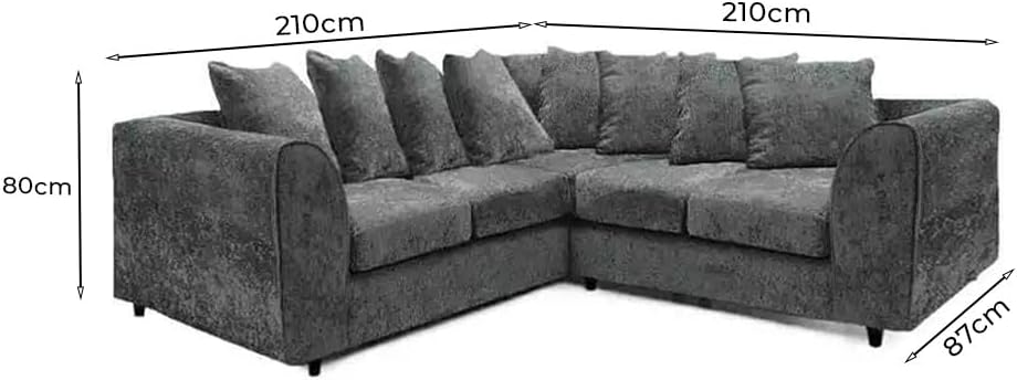 Dylan dual arm 5 seater 2c2 Alaska Corner Sofa (Light Grey, Dark Grey)