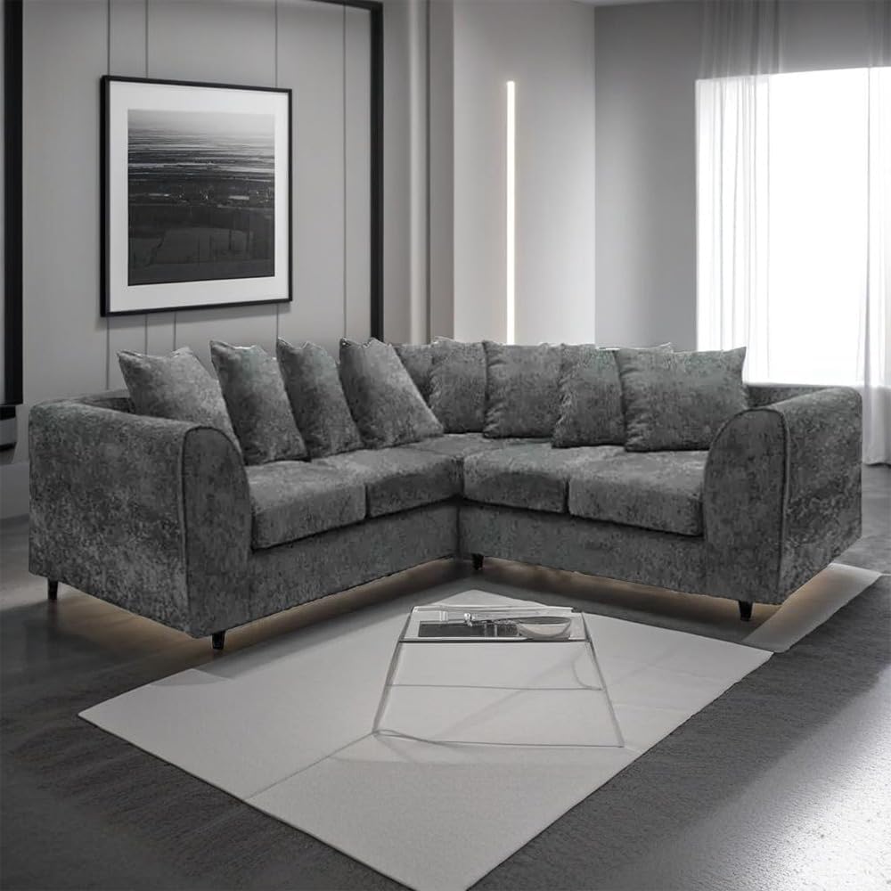 Dylan dual arm 5 seater 2c2 Alaska Corner Sofa (Light Grey, Dark Grey)