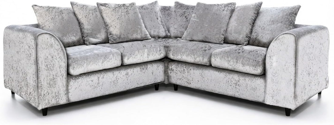 Dylan dual arm 5 seater 2c2 Crush Velvet Corner Sofa