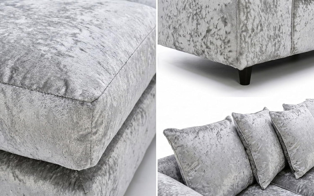 Dylan dual arm 5 seater 2c2 Crush Velvet Corner Sofa