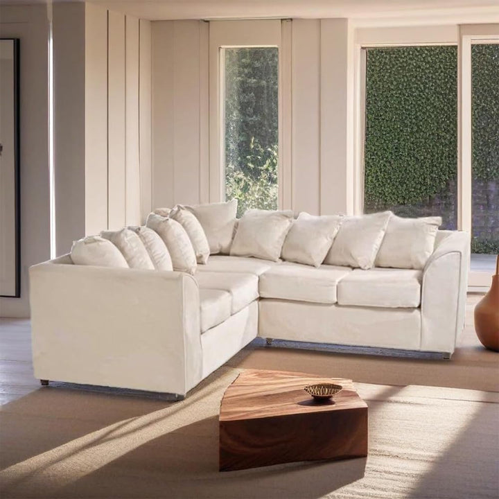 Dylan dual arm 5 seater 2c2 Plush Velvet Scatter Back Corner Sofa