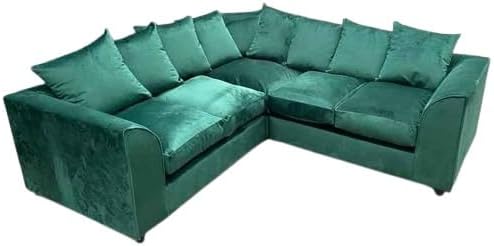 Dylan dual arm 5 seater 2c2 Plush Velvet Scatter Back Corner Sofa
