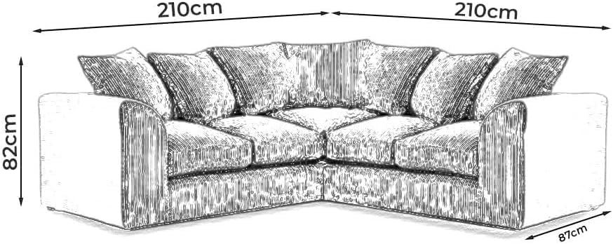 Dylan dual arm 5 seater 2c2 Teddy Boucle Corner Sofa (Cream)