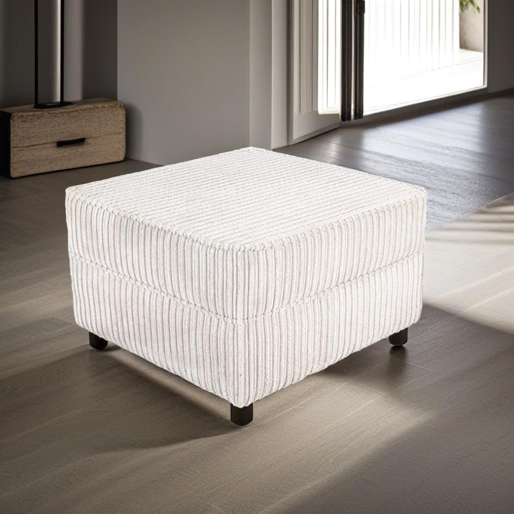 Dylan dual arm Jumbo Cord 5 seater 2c2 Corner Sofa (Cream)