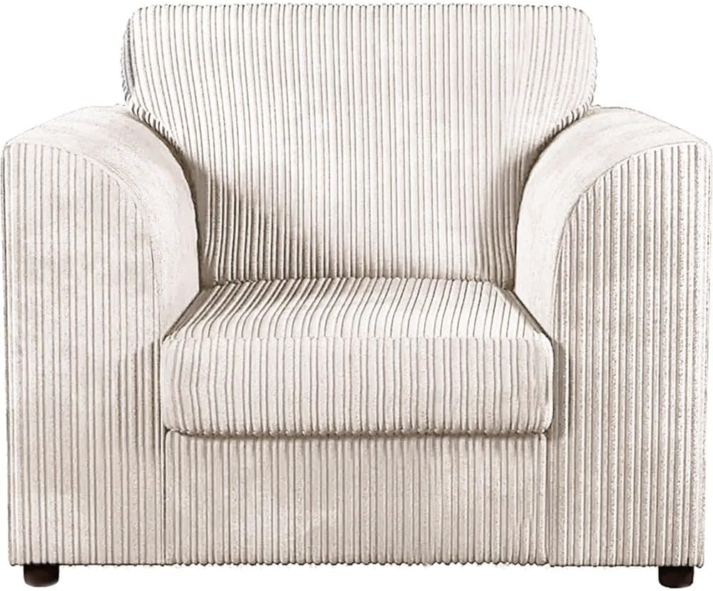 Dylan dual arm Jumbo Cord 5 seater 2c2 Corner Sofa (Cream)
