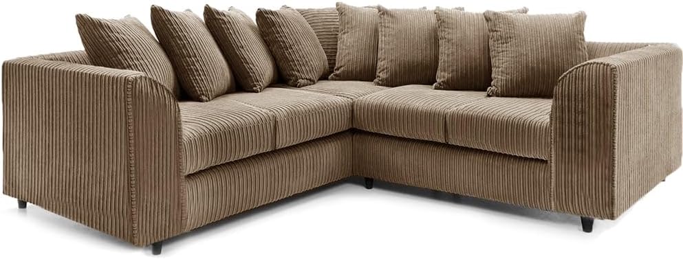Dylan dual arm Jumbo Cord 5 seater 2c2 Corner Sofa (Mink)