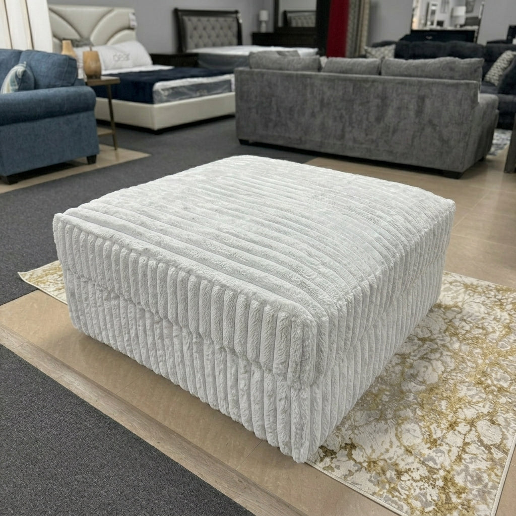 Straighr Arm Thick Cord 2c2 5 Seater Sofa with Footstool