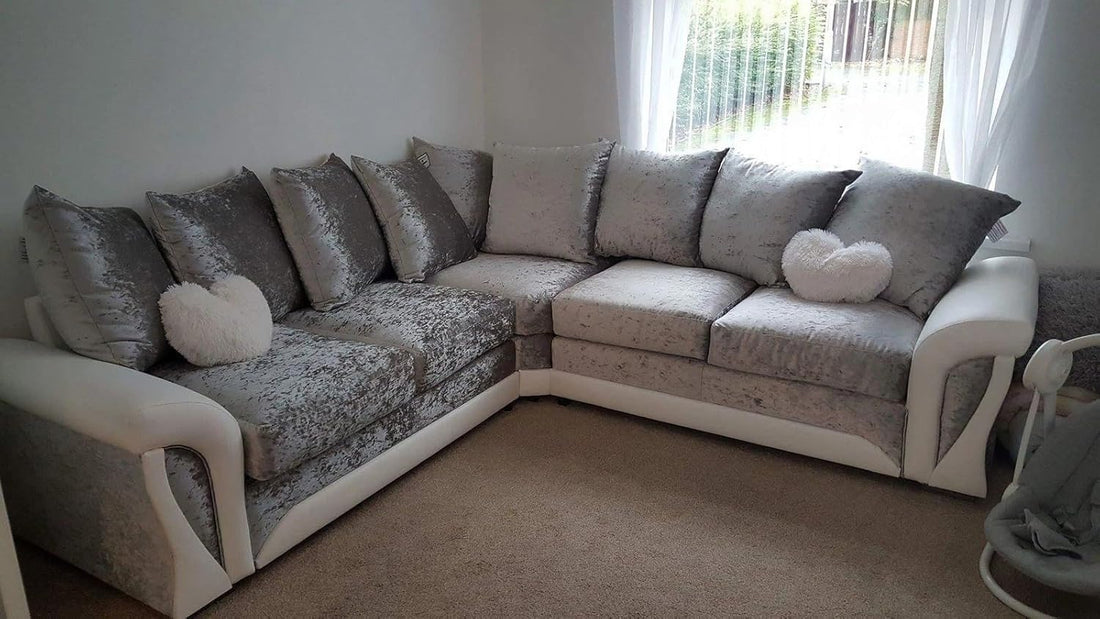 Shannon crush velvet dual arm corner sofa