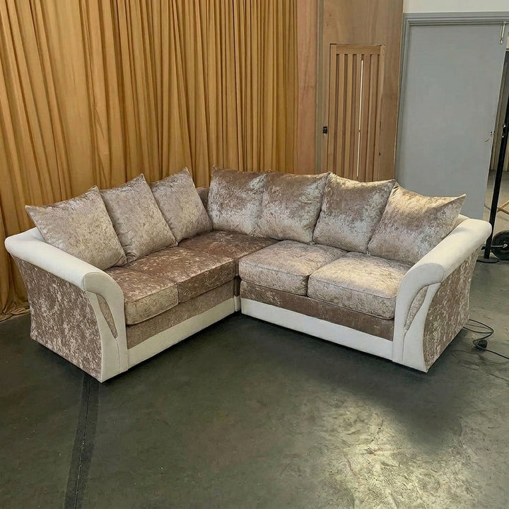 Shannon crush velvet dual arm corner sofa