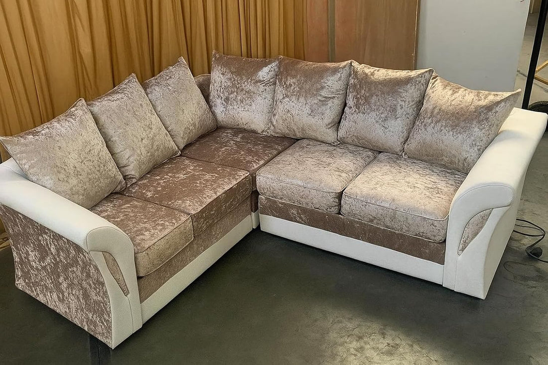 Shannon crush velvet dual arm corner sofa