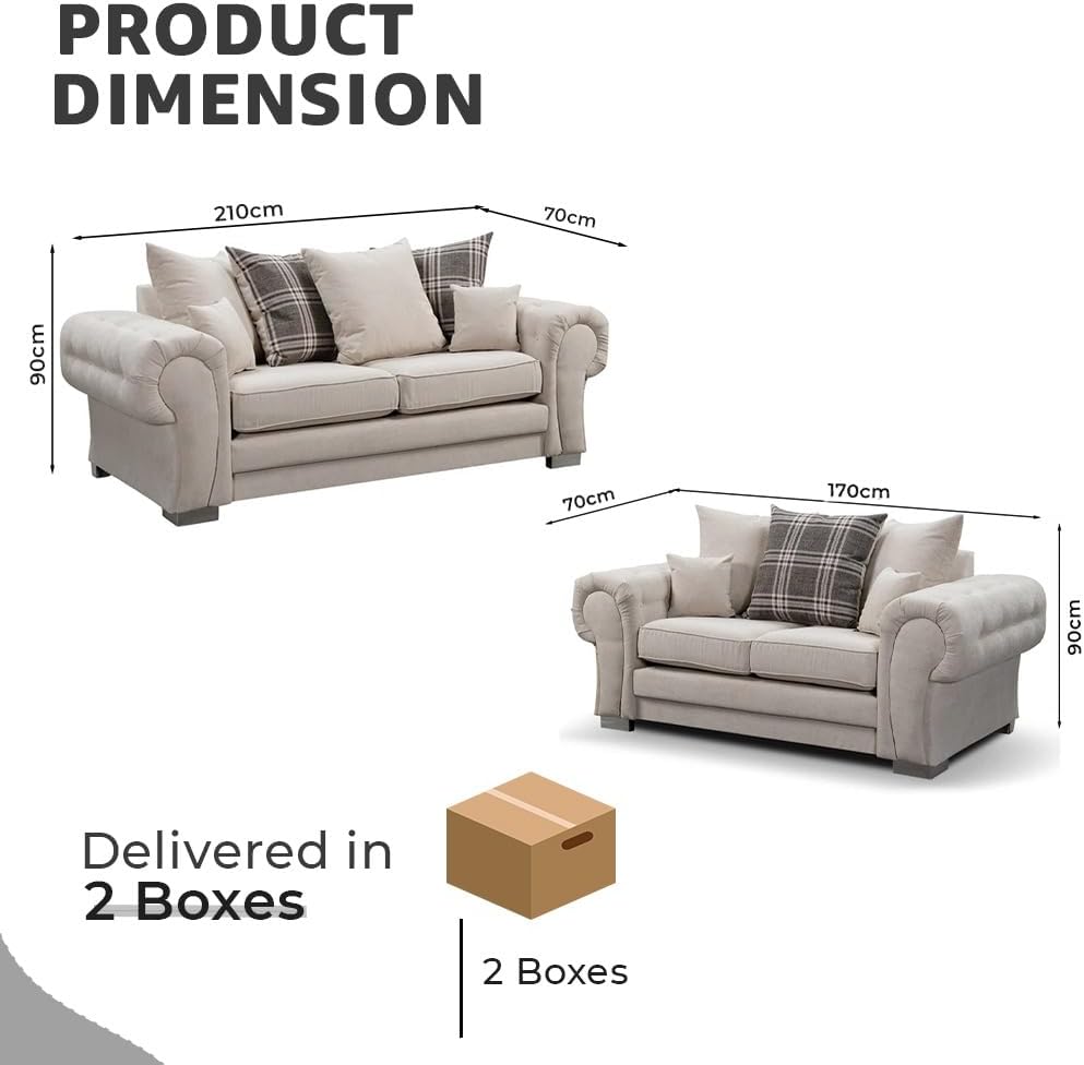 Verona Kensington 3+2+1 Seater / Corner Sofa (Cream)