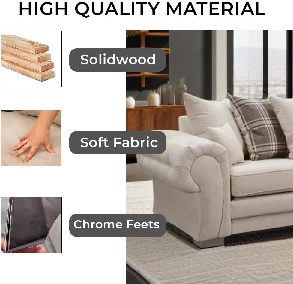Verona Kensington 3+2+1 Seater / Corner Sofa (Cream)
