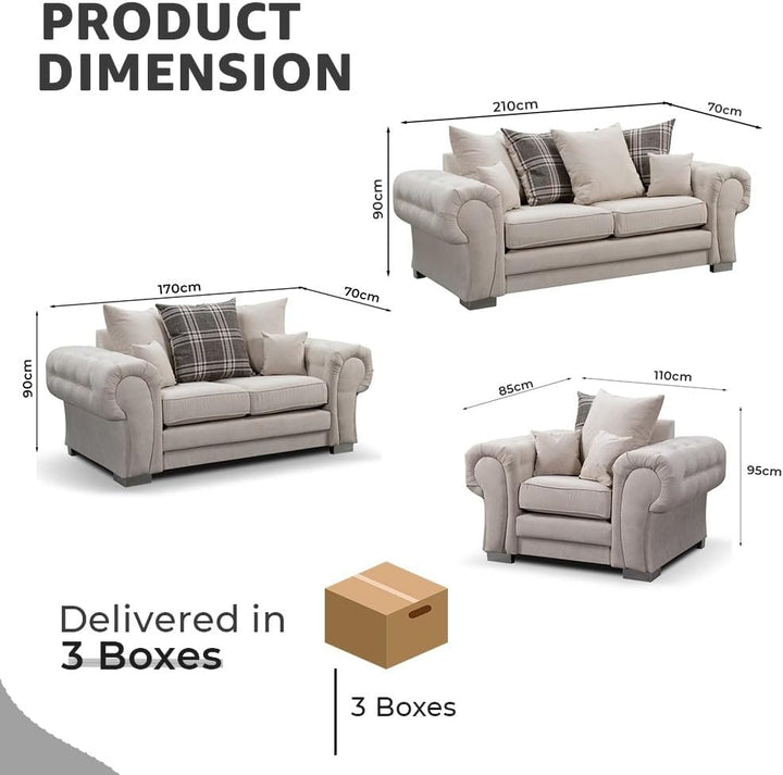 Verona Kensington 3+2+1 Seater / Corner Sofa (Cream)