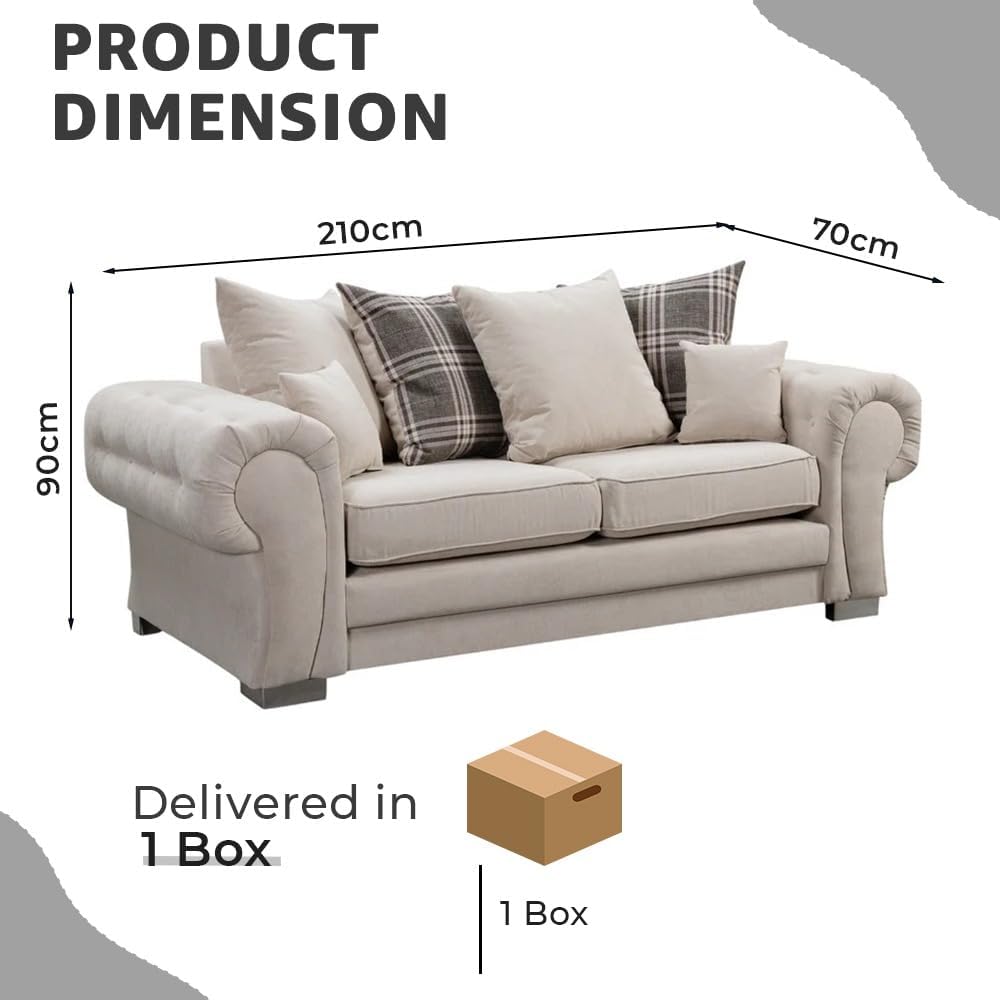Verona Kensington 3+2+1 Seater / Corner Sofa (Cream)