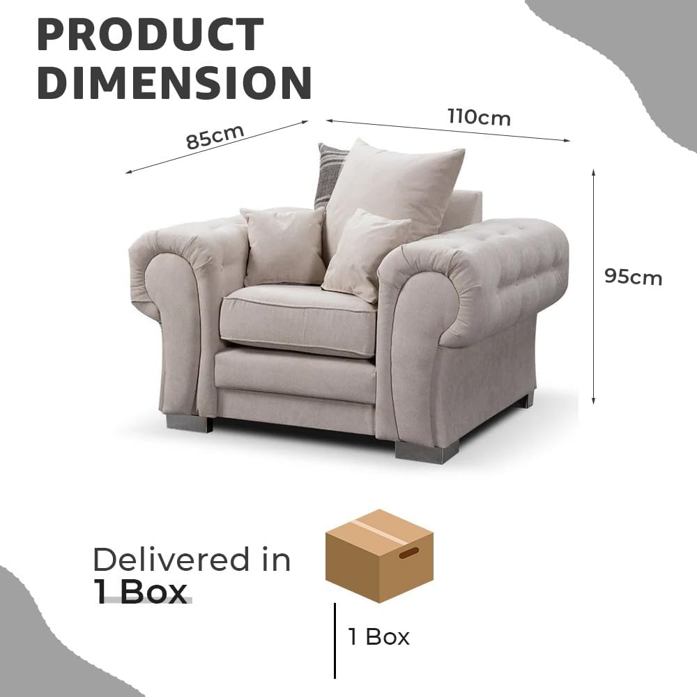 Verona Kensington 3+2+1 Seater / Corner Sofa (Cream)